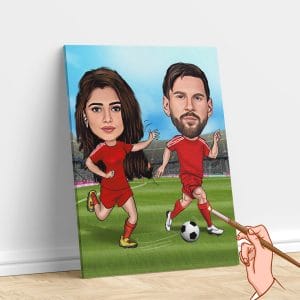 Soccer Lover - Custom Couple Caricature