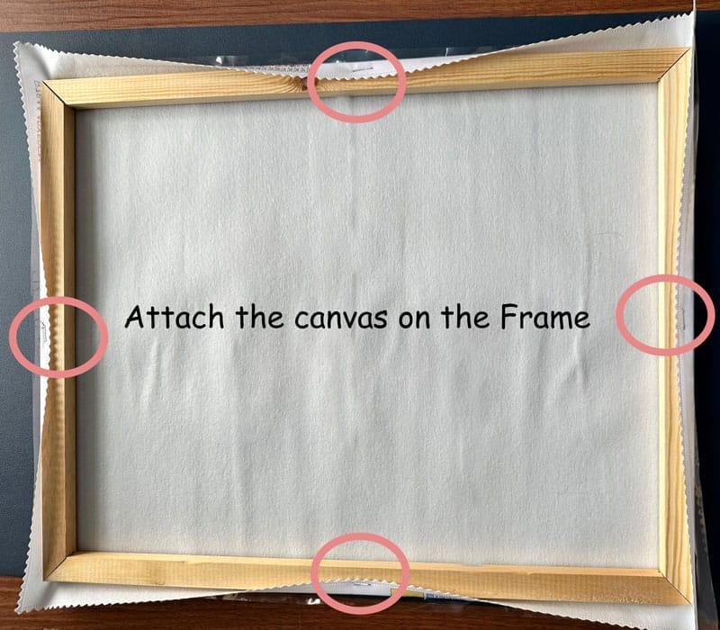 Attach on the canvas