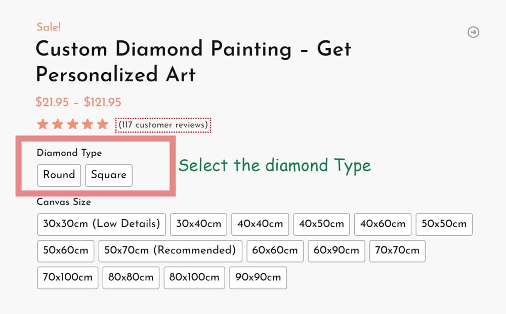 Diamond Type selection