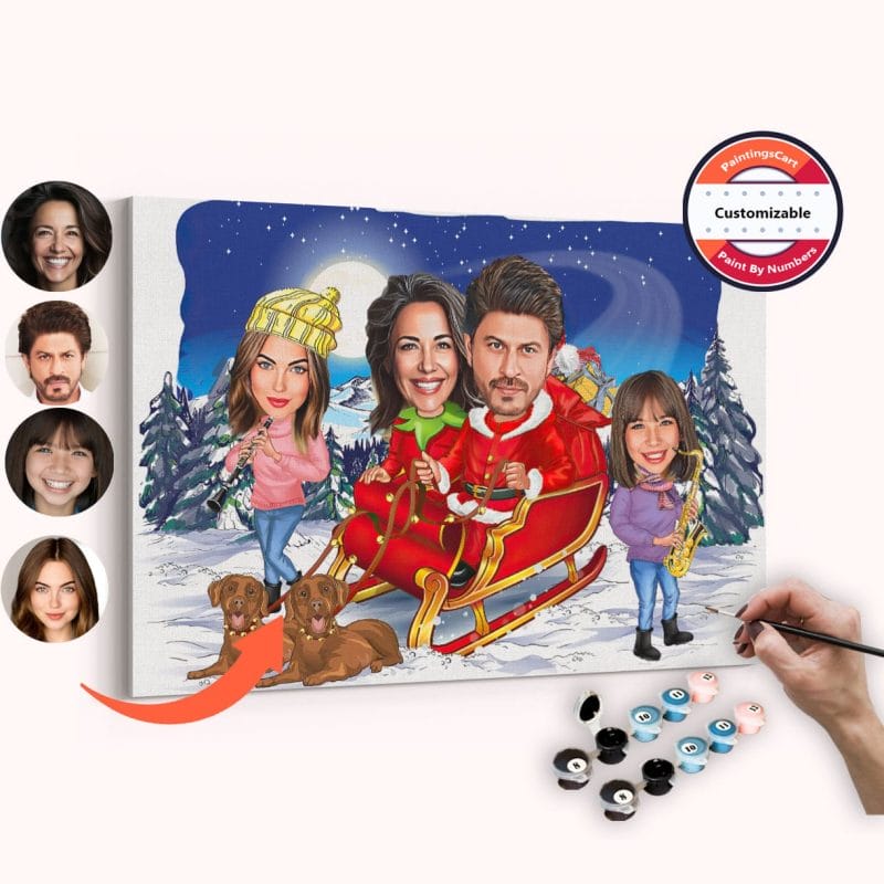 Enjoy with the family - Custom Caricature DIY Painting
