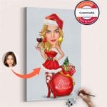 The Christmas Girl — Custom Caricature Paint by Numbers