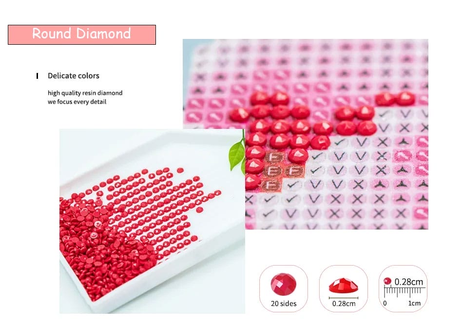 Square Vs. Round Diamond | Which one is Best for Diamond Painting? 4 Round Diamonds