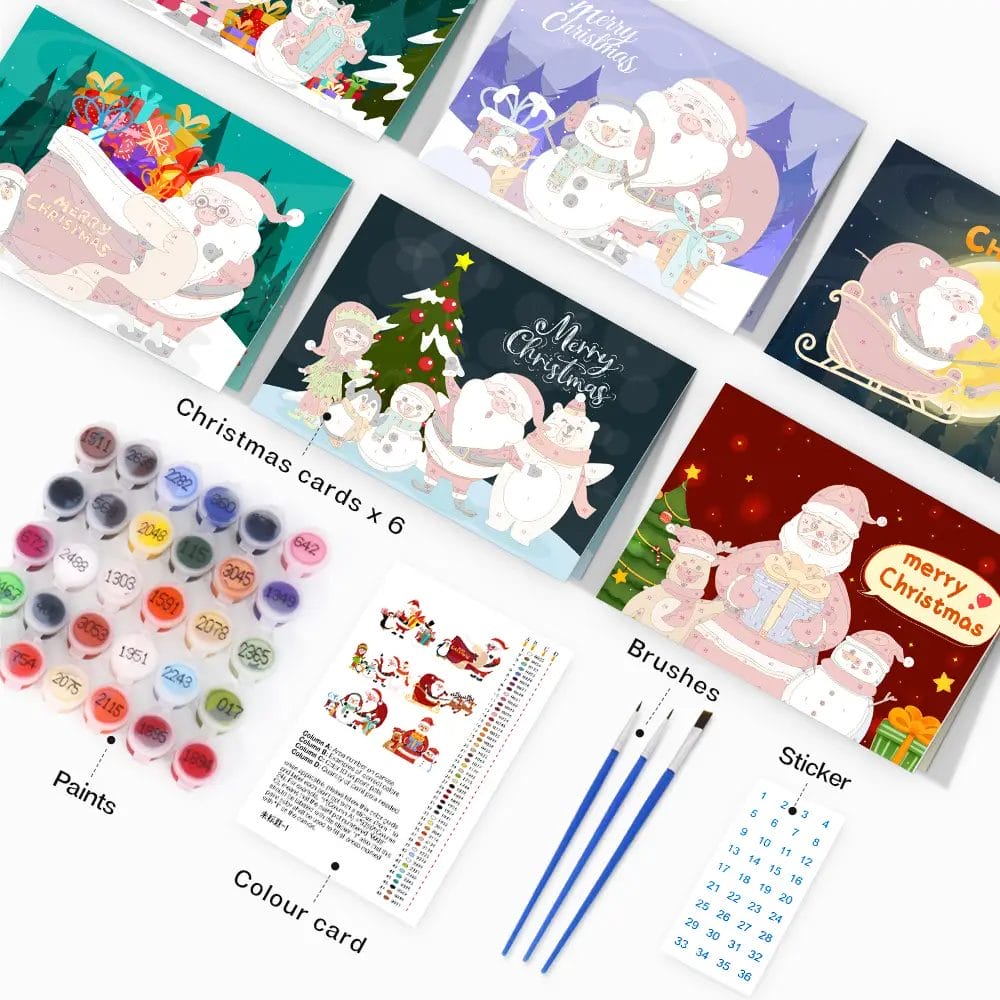 Christmas Cards - Paint by Numbers 1 Hk001 6 9